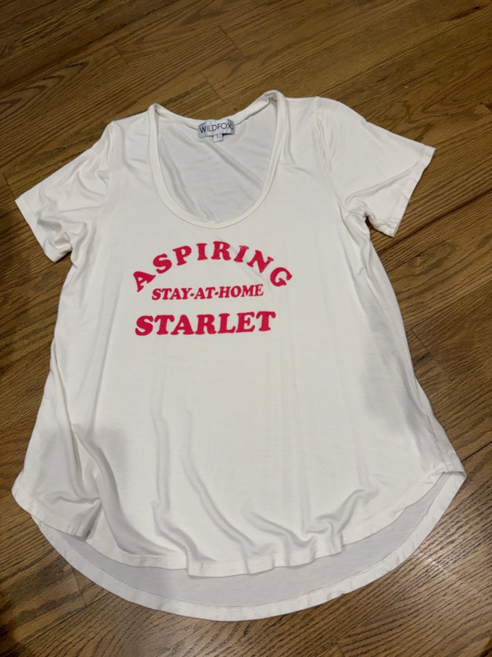 Wildfox 'Aspiring Stay-At-Home Starlet' Tee with Pink NWOT L